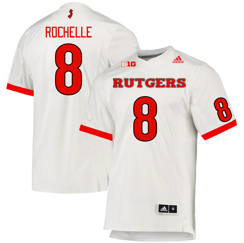Men #8 Rashad Rochelle Rutgers Scarlet Knights College Football Jerseys Stitched Sale-White